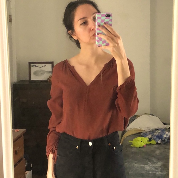 Rust coloured blouse 💫🥃 - Picture 3 of 5